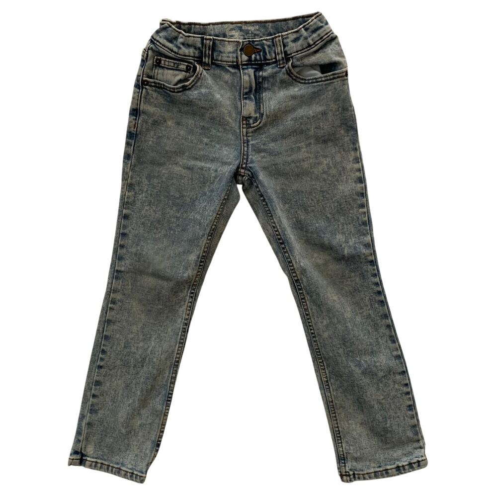 Wonder Nation Boys Sz 8 Acid Wash 80s 90s Slim Stretch Jeans Blue White Stone
